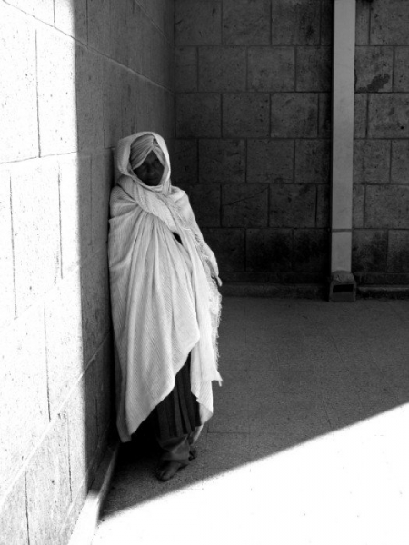 Woman in the temple . Ethiopia